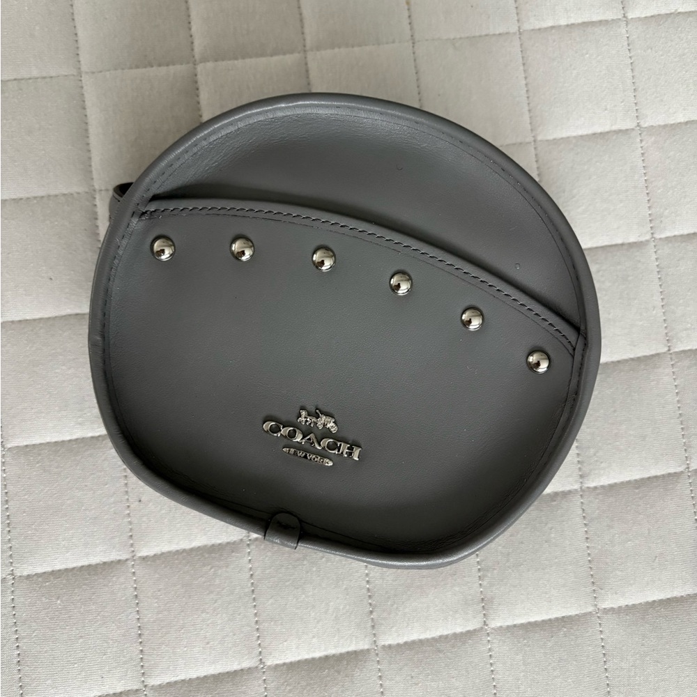 Coach Gray Studded Leather Crossbody Bag